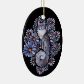 Maine Coon Dilute Calico Cat Paars Keramisch Ornament (Rechts)