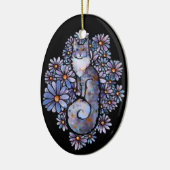 Maine Coon Dilute Calico Cat Paars Keramisch Ornament (Links)