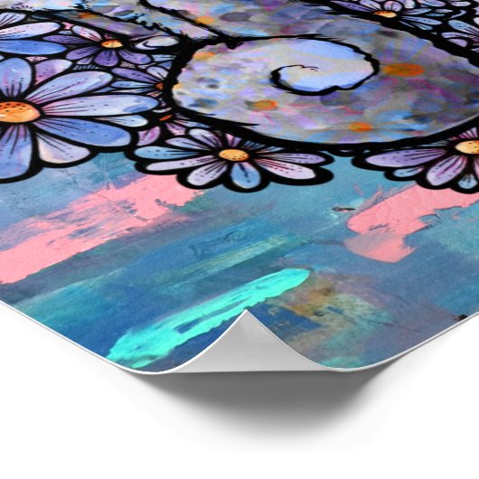 Maine Coon Dilute Calico Cat Paars Poster (Hoek)