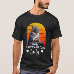 Maine Coon eigenaar CRAZY MAINE COON DAME Kat Moed T-shirt