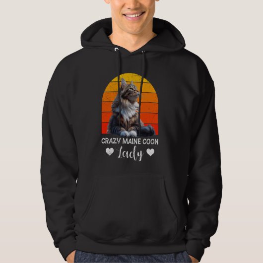 Maine Coon Eigenaar CRAZY MAINE COON LADY Cat Momm Hoodie (Voorkant)