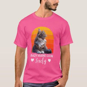Maine Coon Eigenaar CRAZY MAINE COON LADY Cat Momm T-shirt