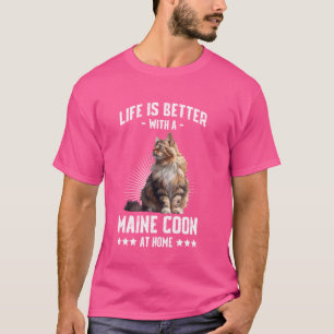 Maine Coon Eigenaar LEVEN IS BETER MET MIJN MAINE T-shirt