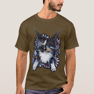 Maine Coon floral Cat T-shirt