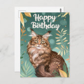 Maine Coon Gefeliciteerd Briefkaart (Voorkant / Achterkant)
