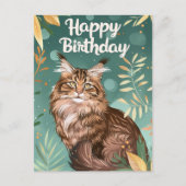 Maine Coon Gefeliciteerd Briefkaart (Voorkant)