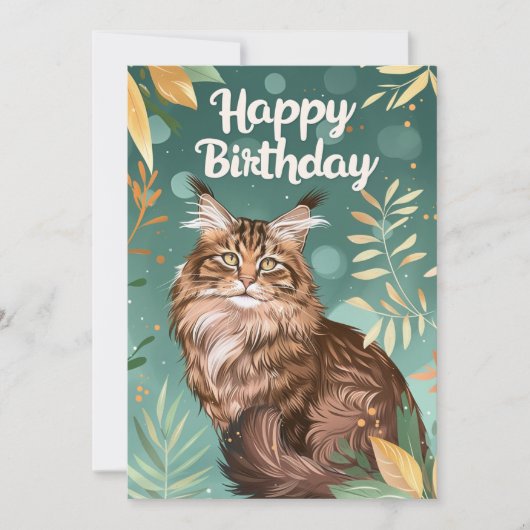 Maine Coon Gelukkige Verjaardag Feestdagenkaart (Voorkant)