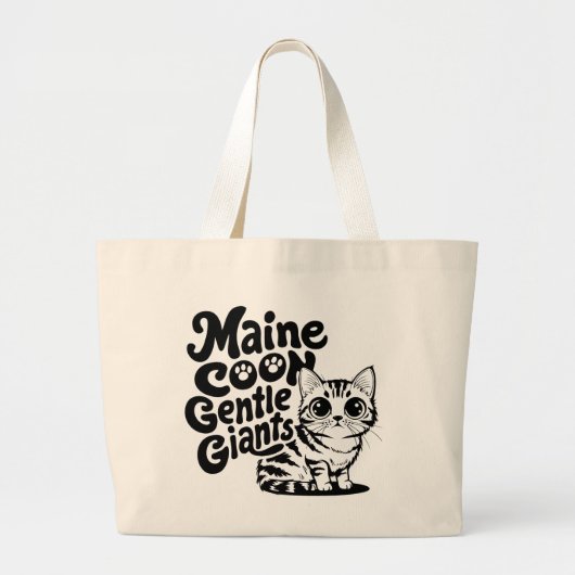 Maine Coon Gentle Giants Cat Grote Tote Bag (Voorkant)