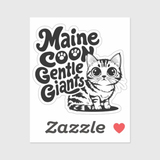 Maine Coon Gentle Giants Cat Sticker (Vel)