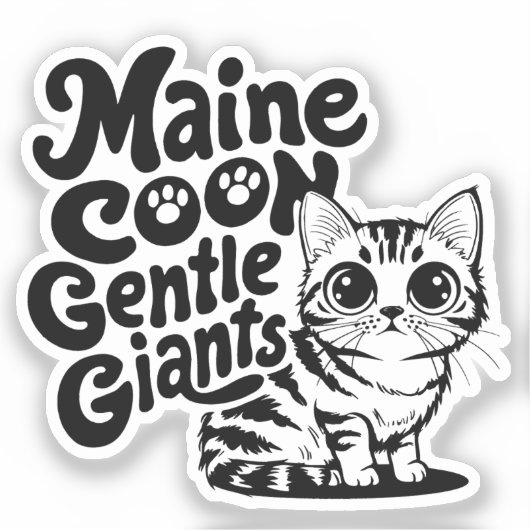Maine Coon Gentle Giants Cat Sticker (Voorkant)