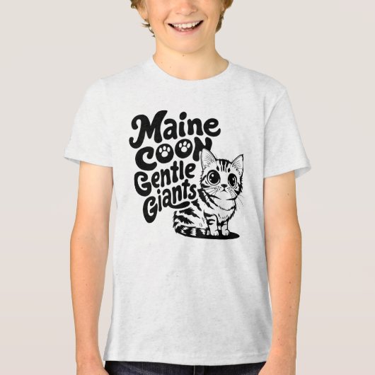 Maine Coon Gentle Giants Cat Tri-Blend Shirt (Voorkant)