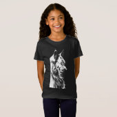 Maine Coon Girl's Black Jersey T-Shirt Kids (Voorkant volledig)