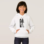 Maine Coon Girl's Pullover White Hoodie Kids' (Voorkant volledig)