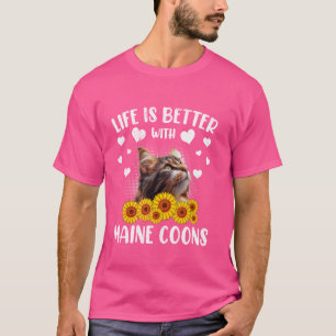 Maine Coon Het leven is beter met Maine Coons Katt T-shirt