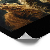 Maine Coon Howl bij Moon Cat Lover Poster (Hoek)