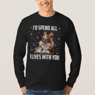 Maine Coon Ik zou alle 9 levens met je doorbrengen T-shirt