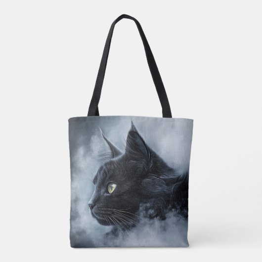 Maine coon in de mist tote bag (Achterkant)