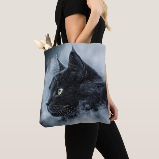 Maine coon in de mist tote bag (Dichtbij)