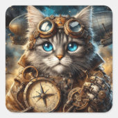 Maine Coon in Space Sticker (Voorkant)