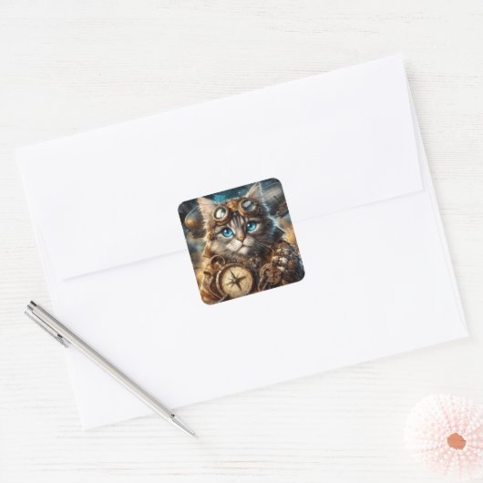 Maine Coon in Space Sticker (Envelop)