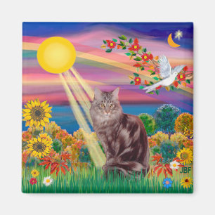 Maine Coon Kat 10 - Herfstzon Magneet