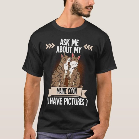 Maine Coon Kat 8 T-shirt (Voorkant)