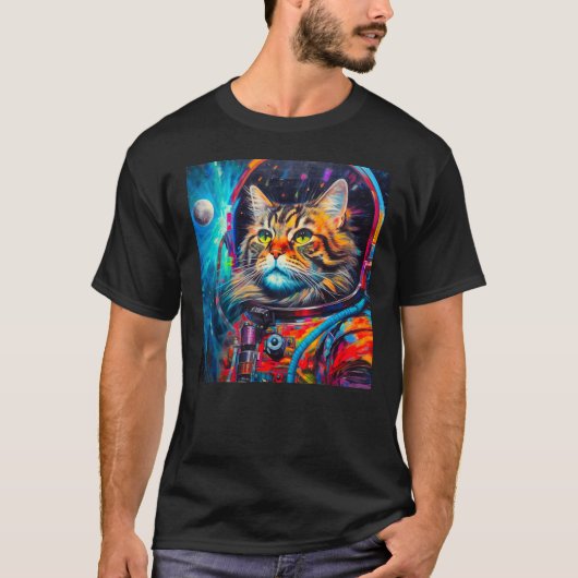 Maine Coon Kat Astronaut T-shirt (Voorkant)