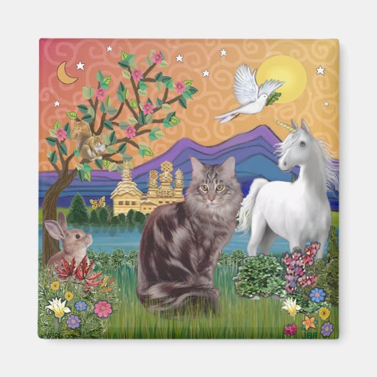 Maine Coon Kat - Fantasieland Magneet (Voorkant)