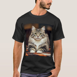 Maine Coon Kat Fotografie Portret T-shirt