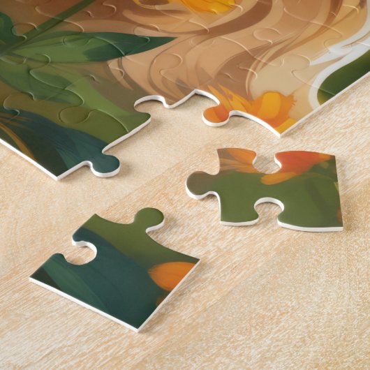 Maine Coon Kat in Bloemenveld Legpuzzel (Zijkant)