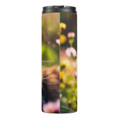 Maine Coon Kat in Bloemenveld Thermosbeker (Achterkant)