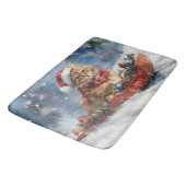 Maine Coon Kat in slee Let it Snow Kerstmis Badmat (Gekanteld)