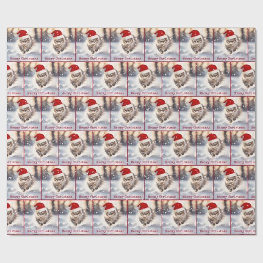 Maine Coon Kat In Sneeuw Cadeaupapier (Vlak)