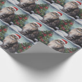 Maine Coon Kat in Sneeuw Kerstmis Cadeaupapier (Hoek)