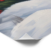 Maine Coon Kat in Sneeuw Kerstmis Perfect Poster (Hoek)