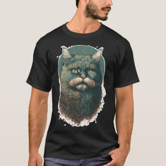 Maine Coon kat in Vangogh stijl v20 T-shirt