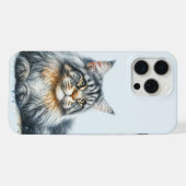 Maine Coon Kat in Waterverf iPhone Hoesje (Achterkant horizontaal)
