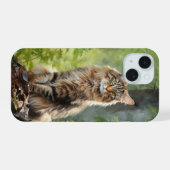 Maine Coon kat iPhone 15 Case (Achterkant horizontaal)