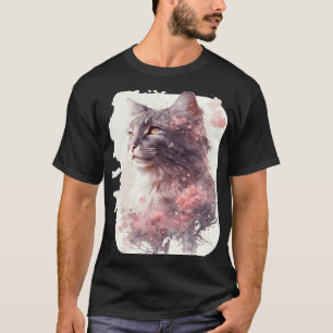 Maine Coon Kat Japanse Kersenbloesem Sakura T-shirt