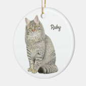 Maine Coon Kat Keramisch Ornament (Links)