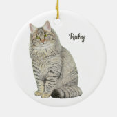 Maine Coon Kat Keramisch Ornament (Achterkant)