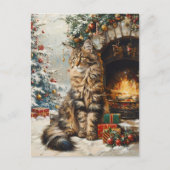 Maine Coon Kat Kerst  Briefkaart (Voorkant)