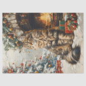Maine Coon Kat Kerst Decoupage Tissuepapier (Voorkant)