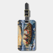Maine Coon Kat Kerstboot Vakantie Bagagelabel (Voorkant verticaal)