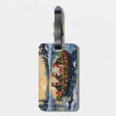 Maine Coon Kat Kerstboot Vakantie Bagagelabel (Achterkant verticaal)