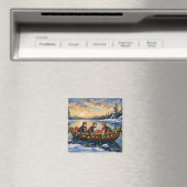 Maine Coon Kat Kerstboot Vakantie Magneet (Insitu (Vaatwasser))