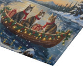Maine Coon Kat Kerstboot Vakantie Snijplank (Hoek)