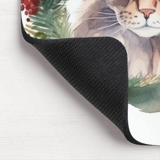 Maine Coon Kat Kerstkrans Feestelijke Kitten Muismat (Hoek)