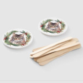 Maine Coon Kat Kerstkrans Festieve Kitten Handwaaier (Niet-gemonteerd)