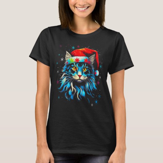 Maine Coon Kat Kerstmis T-shirt (Voorkant)
